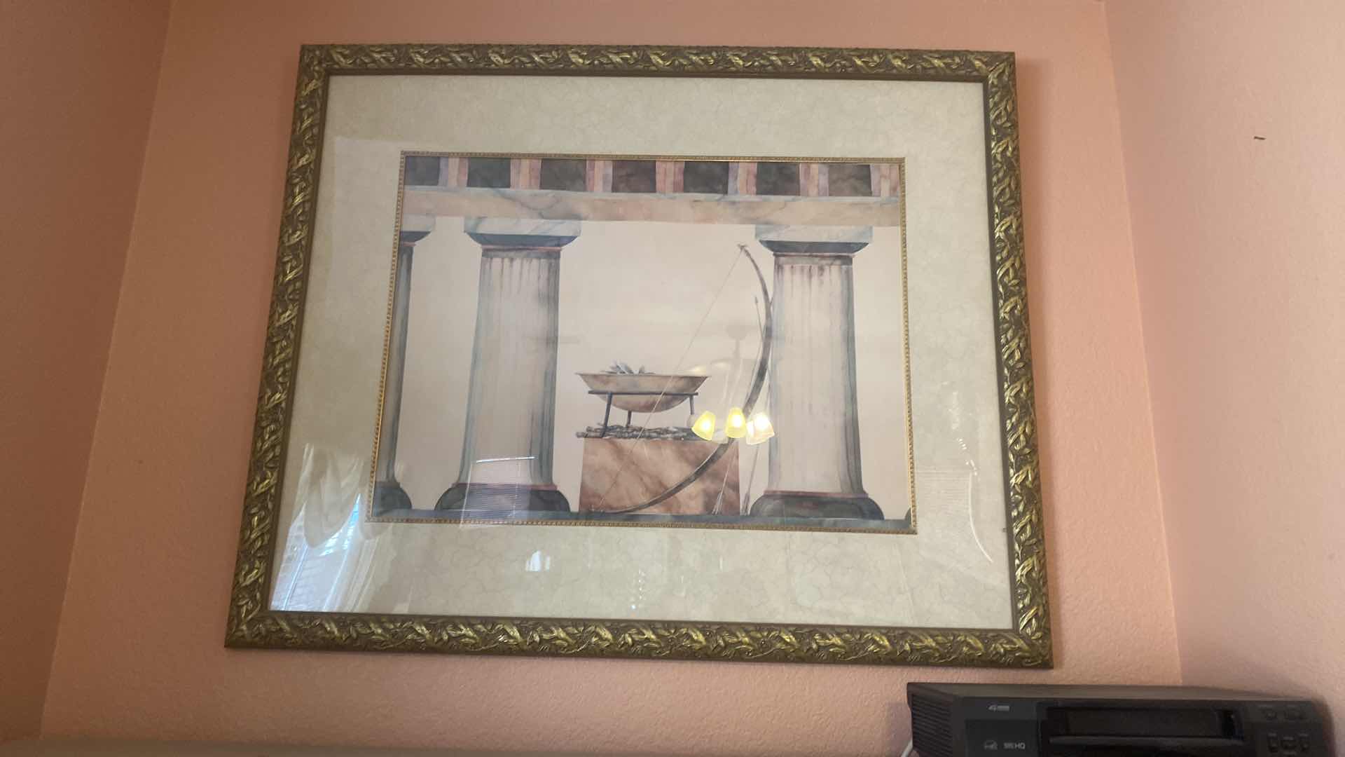 Photo 1 of GOLD RESIN FRAMED PRINT  “DIRIC TEMPLES” by EURIPDES KASTARIS ARTWORK 43” x 34”