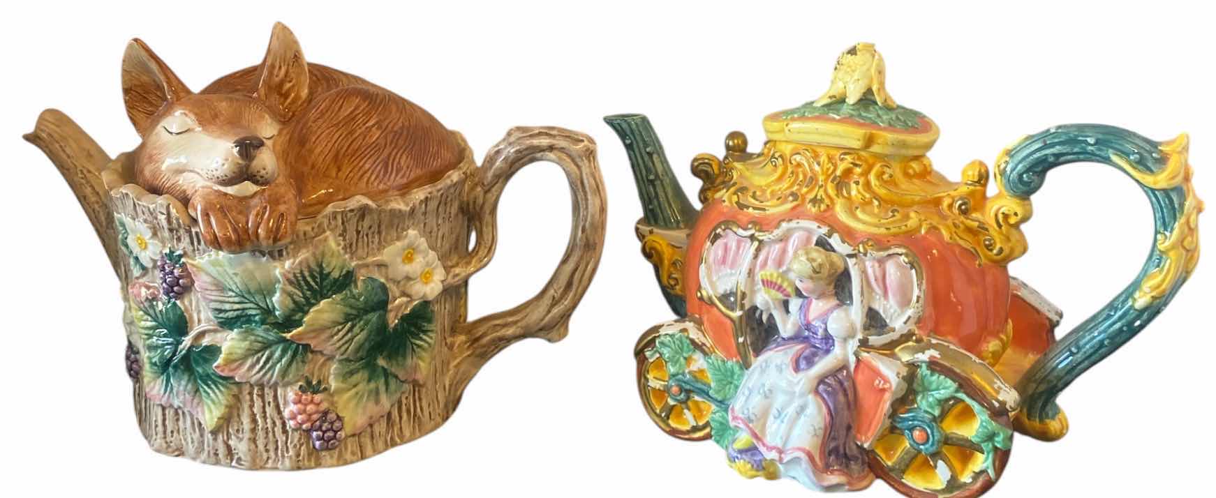 Photo 1 of PAIR OF FITZ & FLOYD TEAPOTS