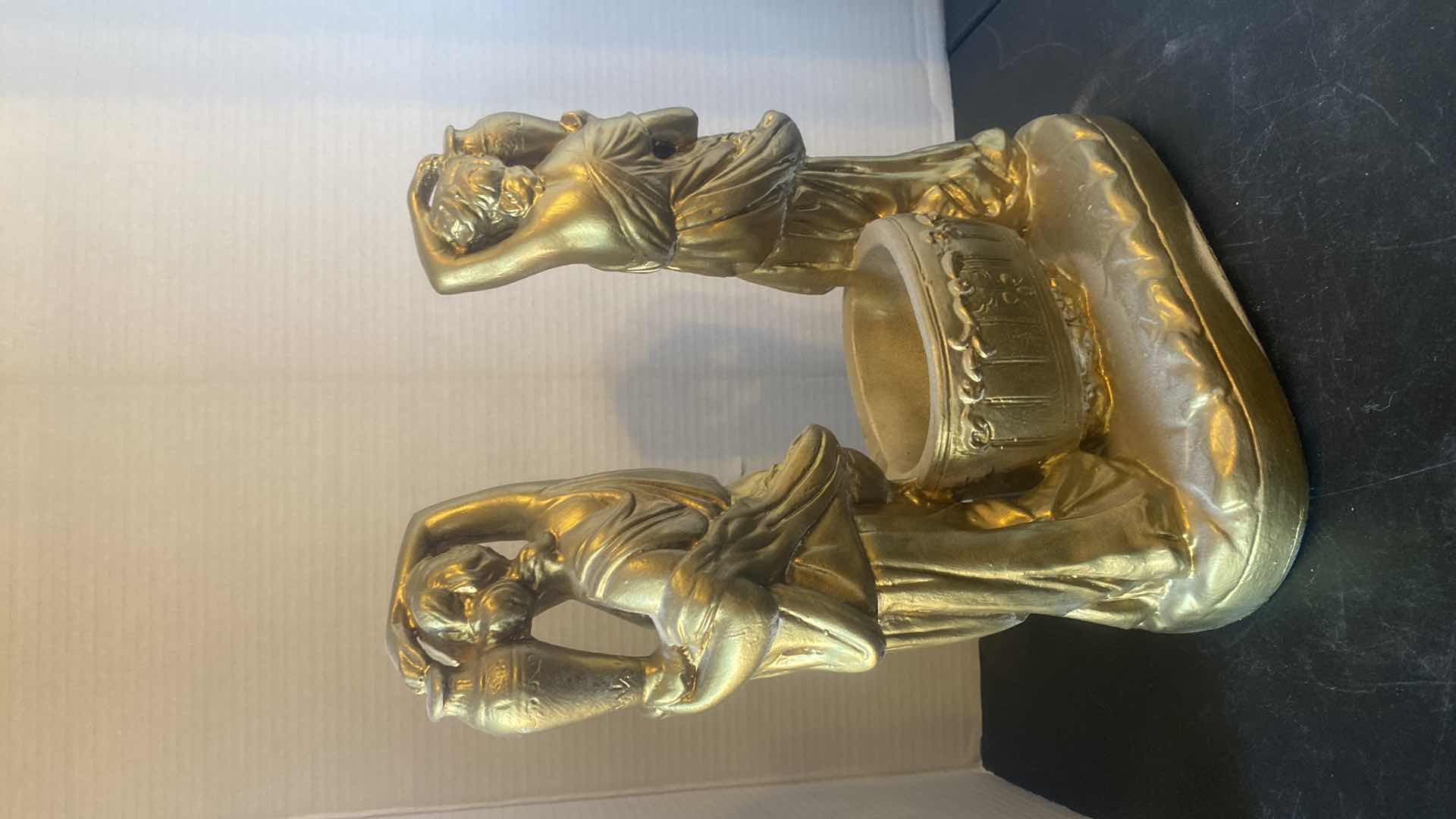 Photo 1 of HEAVY ITALIA HAND CRAFTED GOLD VASE 12” x 15 1/2”