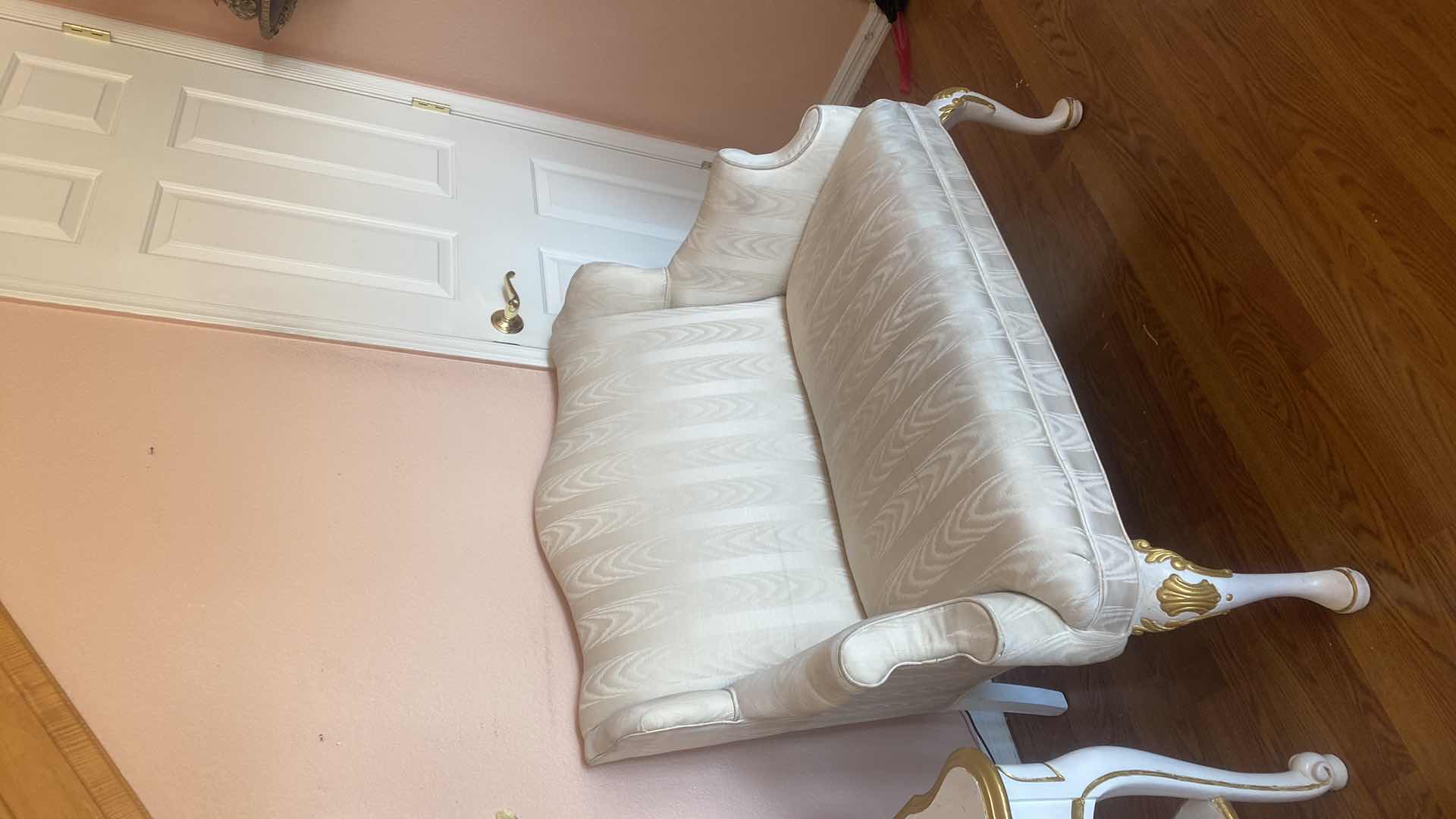 Photo 1 of 43” IVORY FABRIC SETTE
