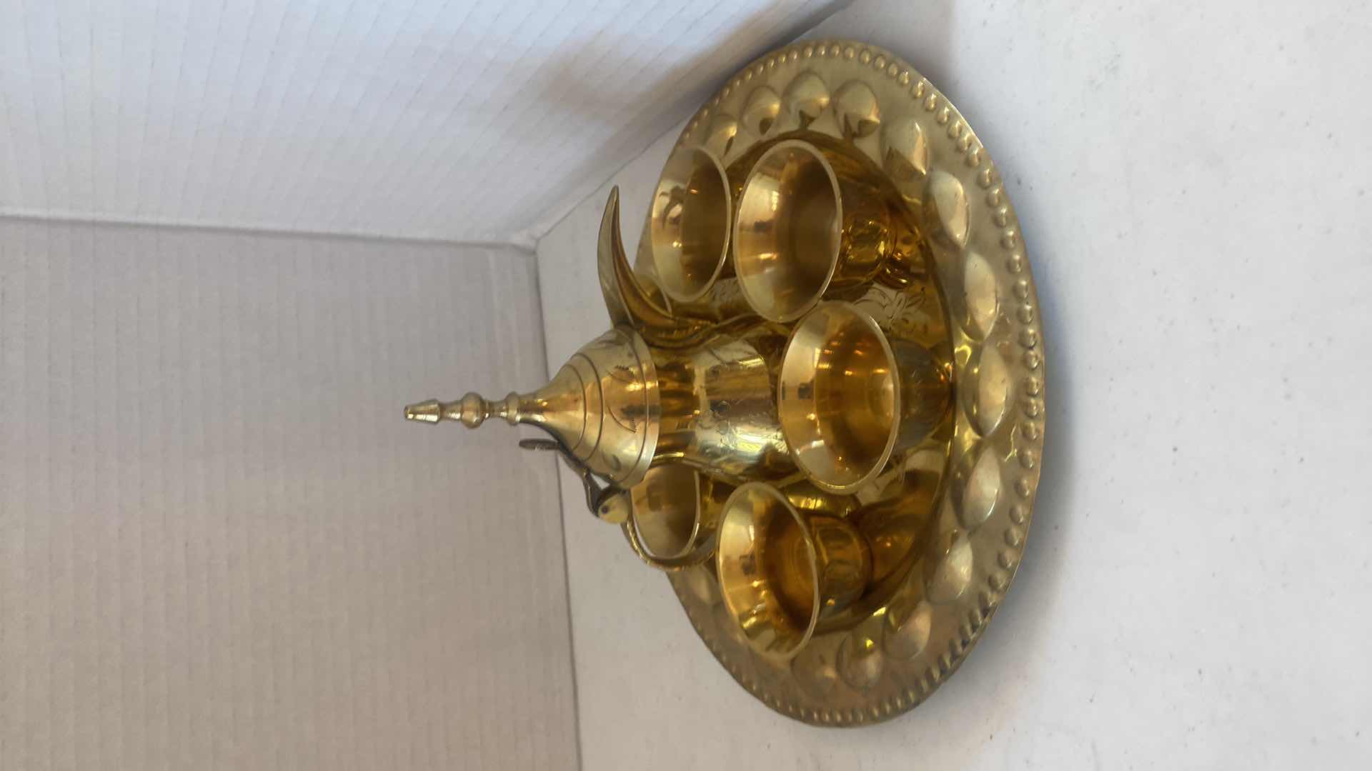 Photo 1 of 8 - PIECE BRASS TURKISH TEA SET