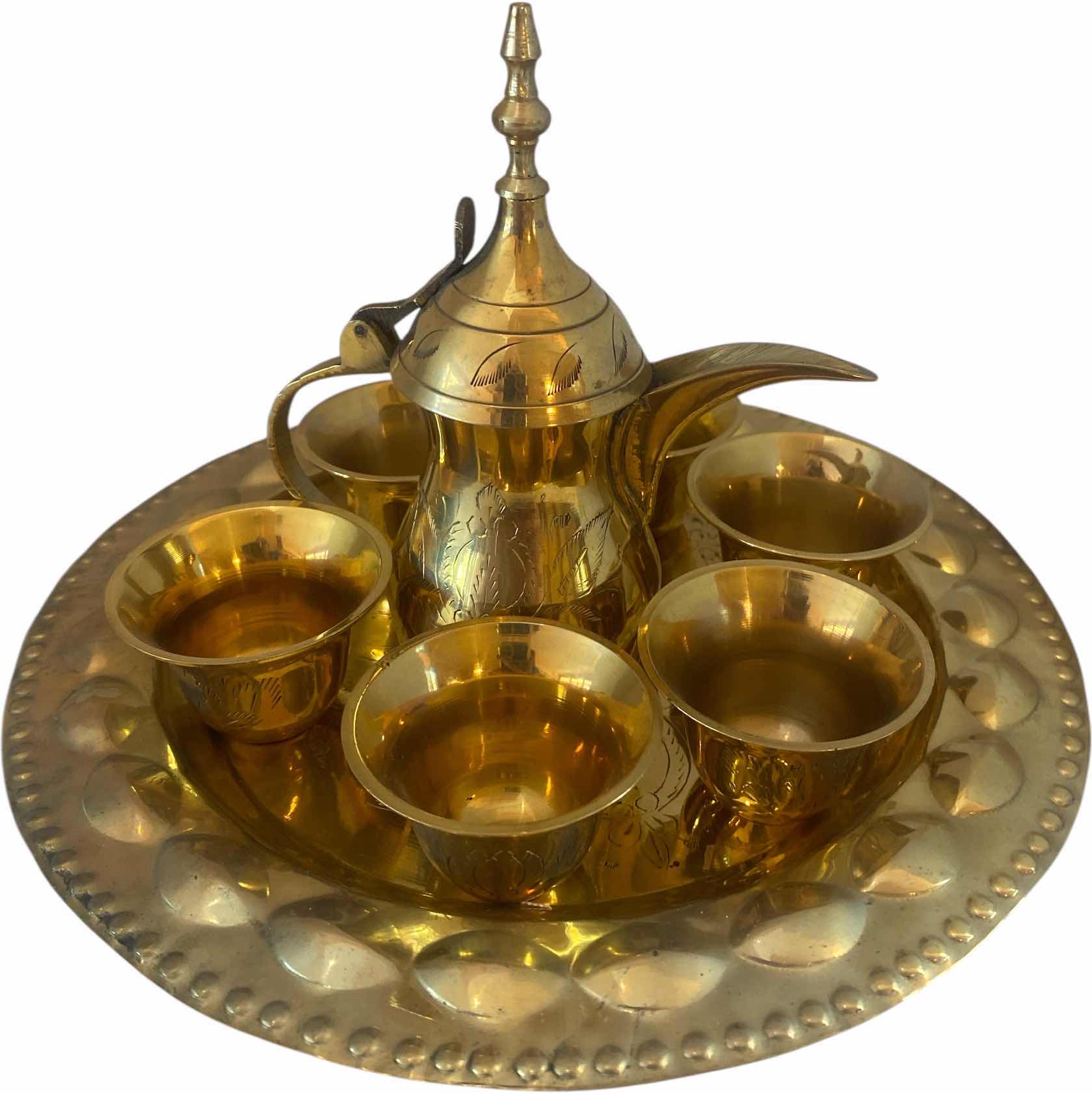 Photo 1 of 8 - PIECE BRASS TURKISH TEA SET
