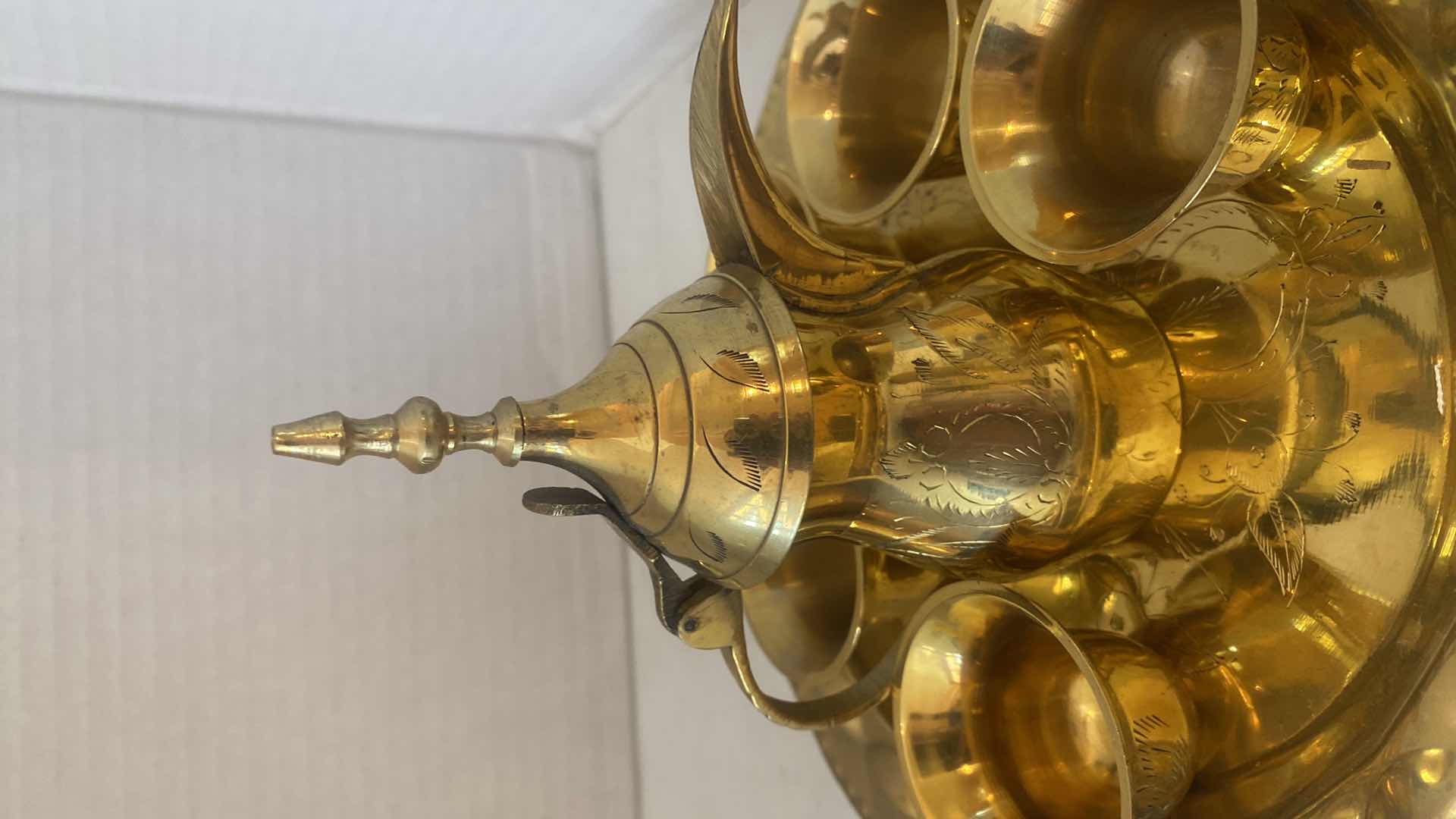 Photo 1 of 8 - PIECE BRASS TURKISH TEA SET