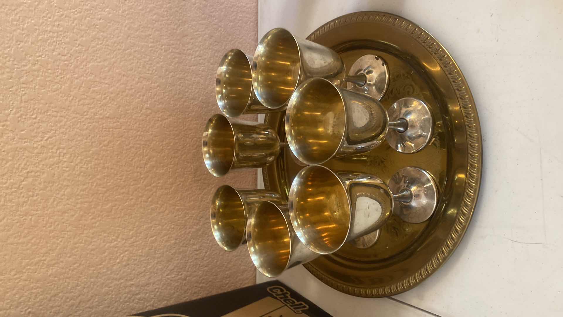 Photo 1 of 6 - SHERIPAN SILVER PLATE GLASSES & SILVER PLATE TRAY