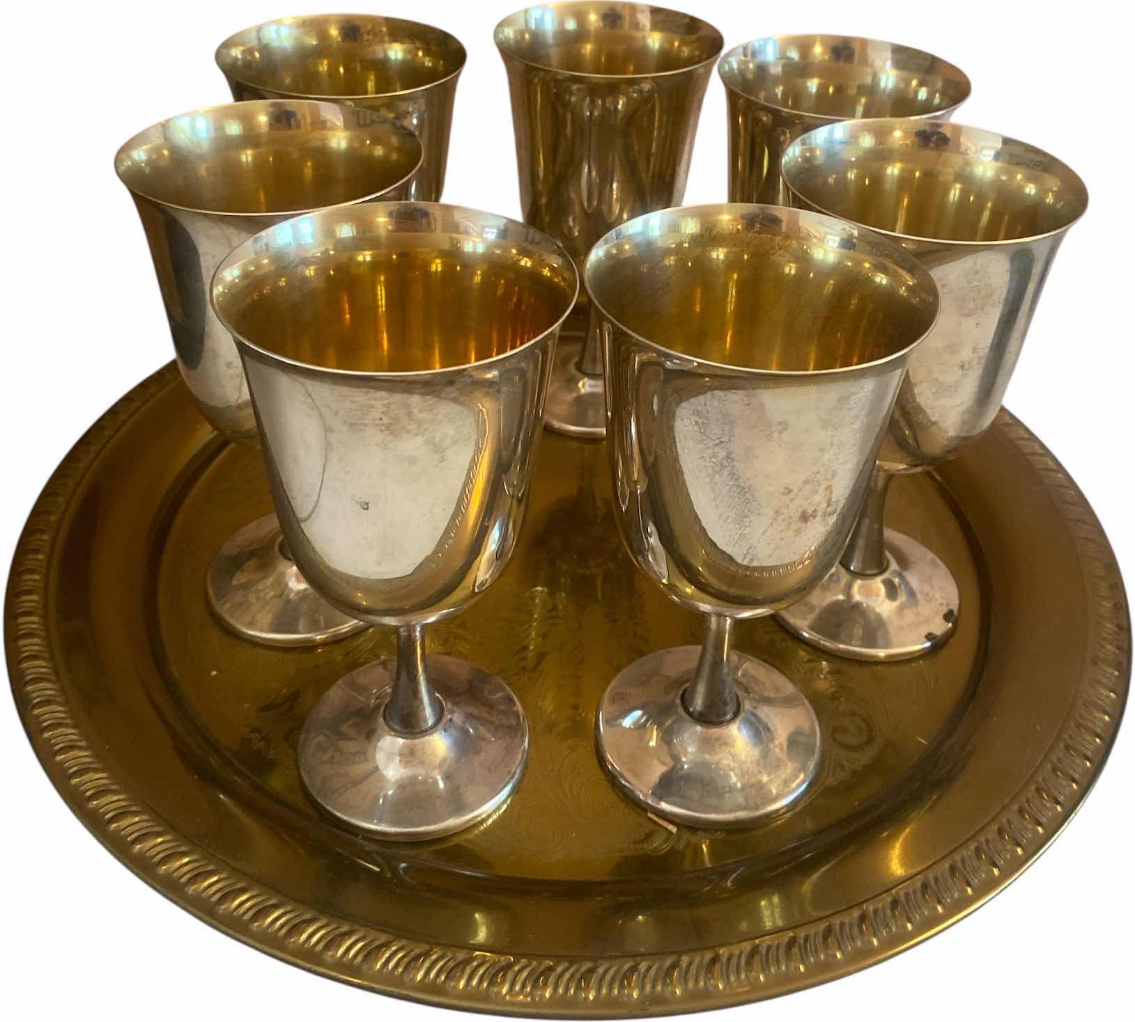 Photo 1 of 6 - SHERIPAN SILVER PLATE GLASSES & SILVER PLATE TRAY