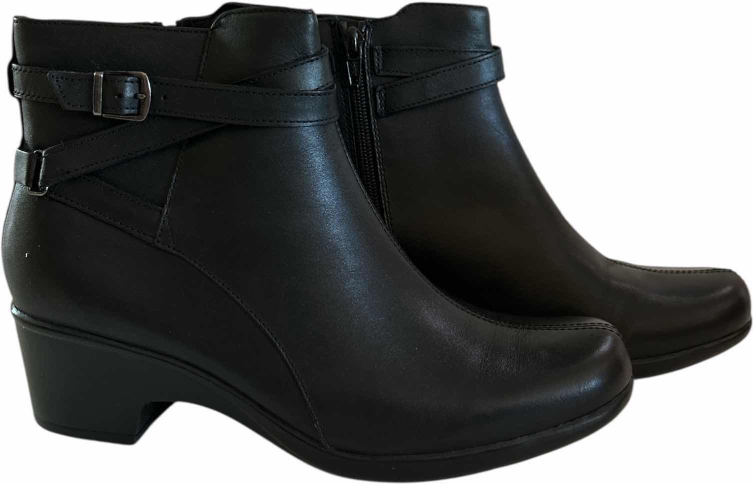 Photo 1 of NEW WOMENS CLARK BLACK LEATHER ANKLE BOOTS - MALIA MEARA SIZE 10