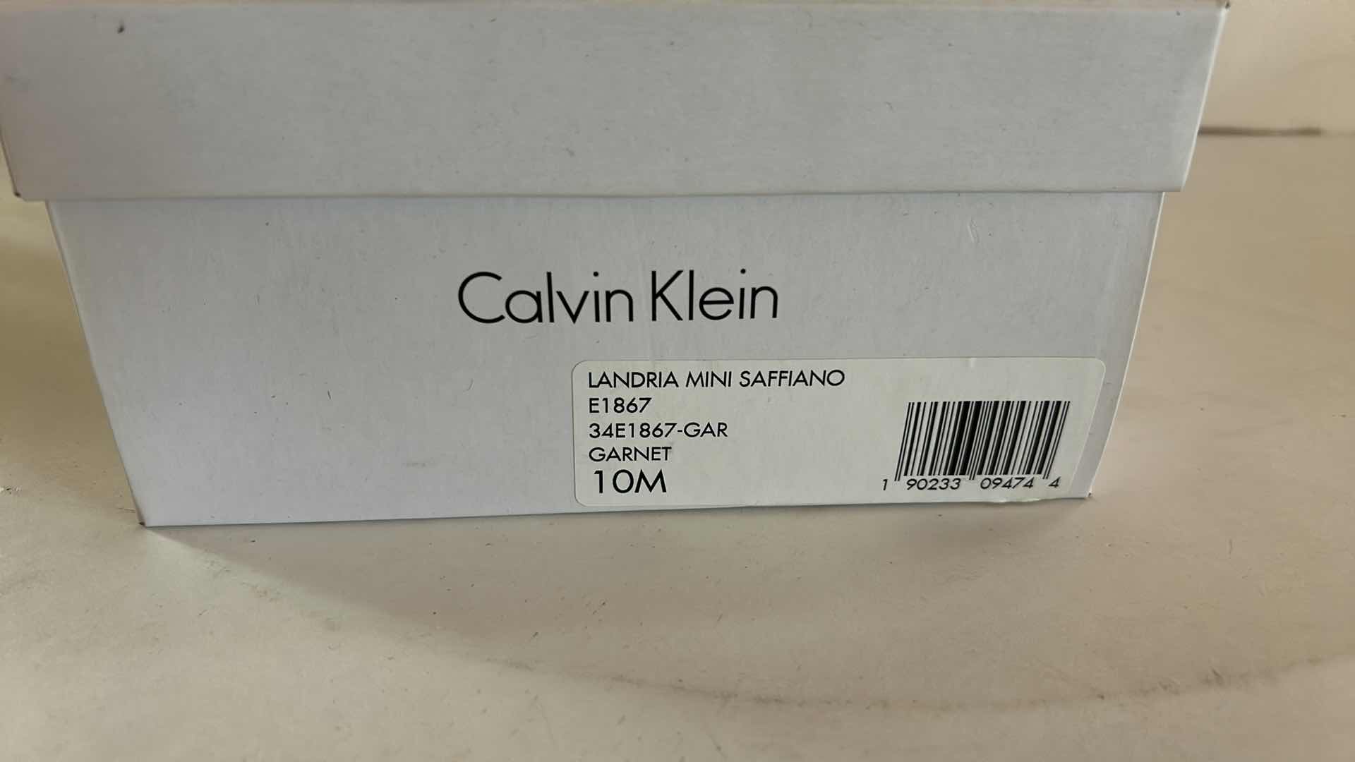 Photo 1 of WOMENS CALVIN KLEIN LANDRA MINI SAFFIANO GARNET HEELS SIZE 10