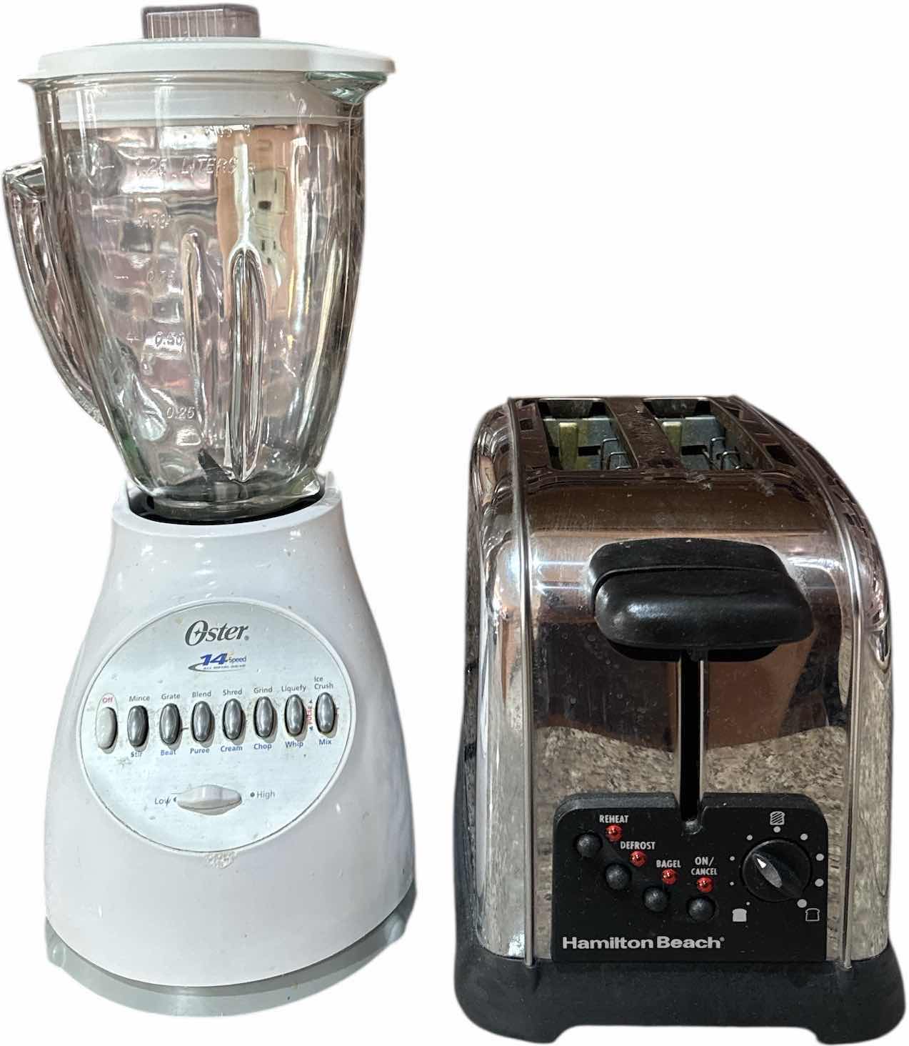 Photo 1 of OSTER BLENDER AND HAMILTON BEACH TOASTER
H15.5”