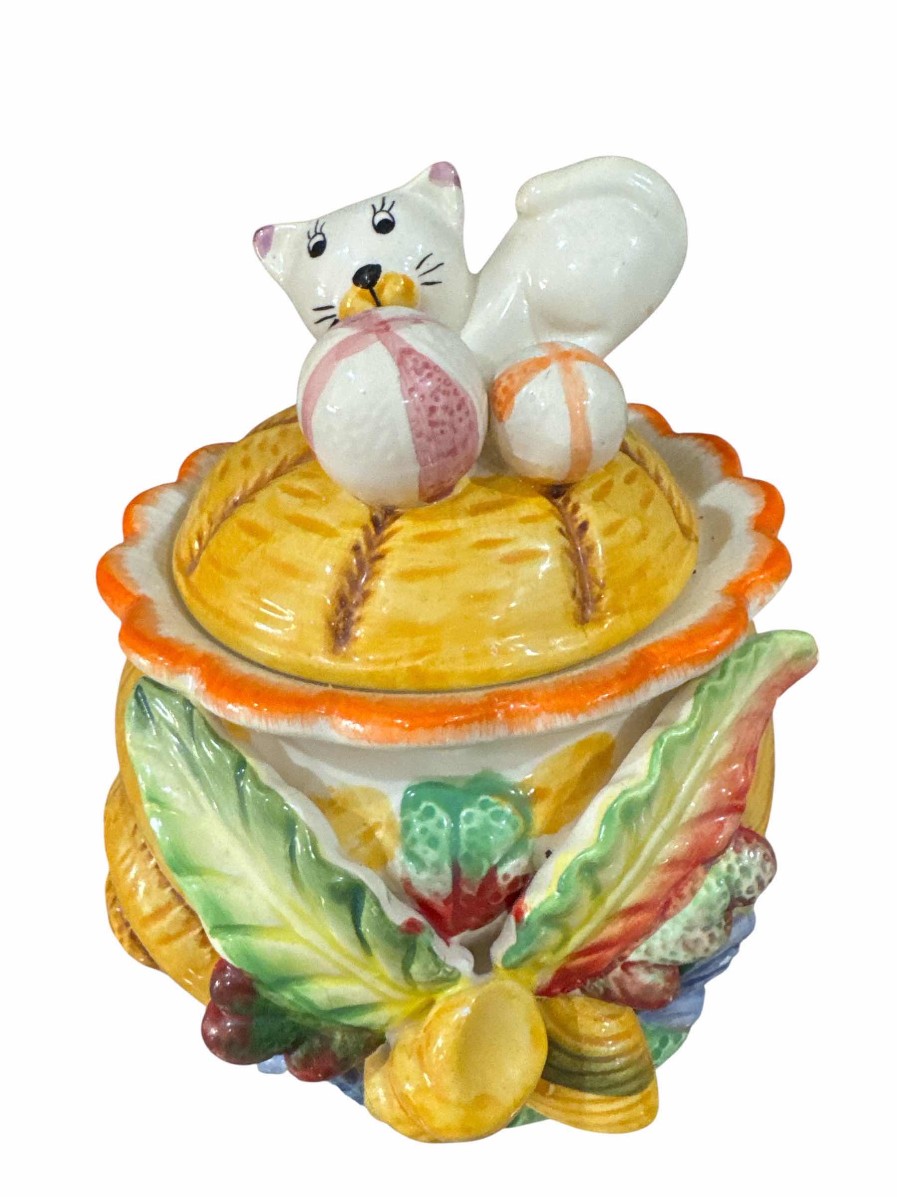 Photo 1 of VINTAGE COOKIE JARS WATERMELON AND CAT
H9” AND SMALLER