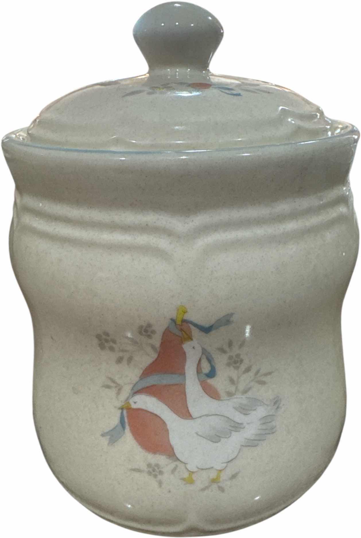 Photo 1 of 3- VINTAGE INTERNATIONAL CHINA COMPANY GOOSE DESIGN CANISTERS
H11” AND SMALLER