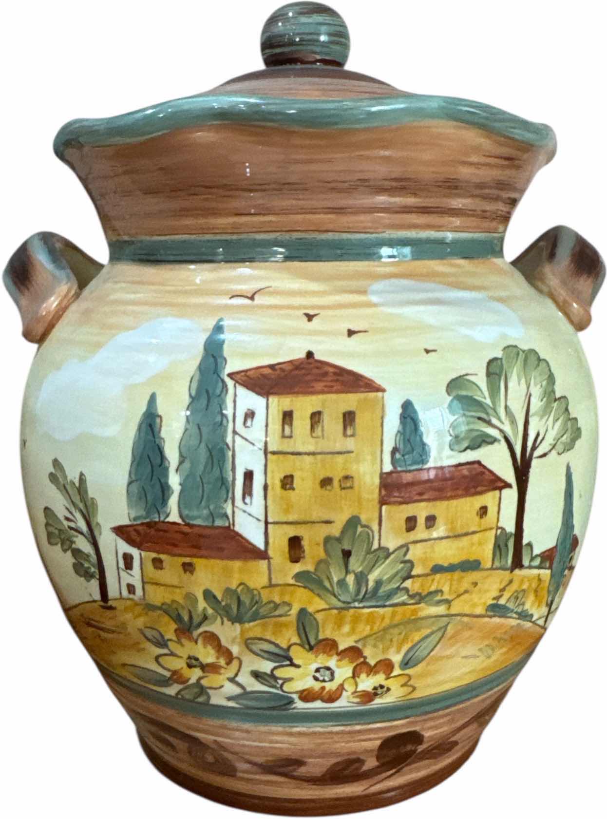 Photo 1 of 2- VINTAGE CERTIFIED INTERNATIONAL TUSCAN LANDSCAPE CANISTERS
H10” AND SMALLER