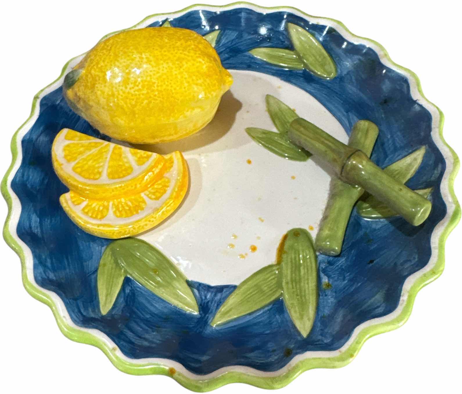 Photo 1 of 2- VINTAGE CERAMIC DECORATIVE PLATES LEMON DESIGN
D8”
