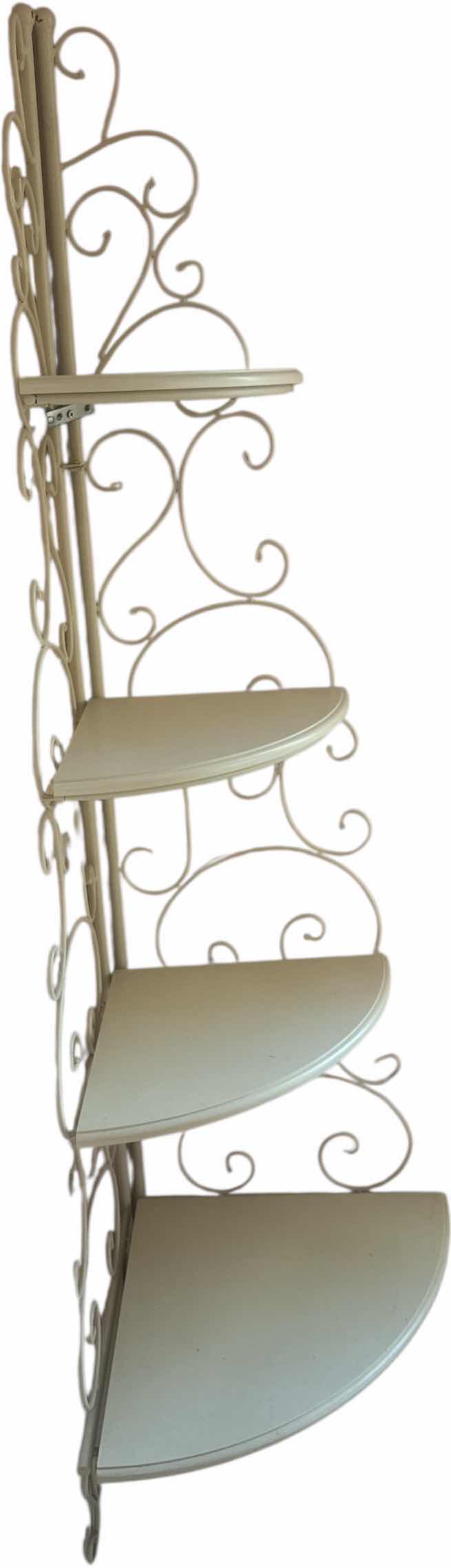 Photo 1 of WHITE CORNER 4 TIER SHELF METAL RESIN 
12” X 12” X H65”