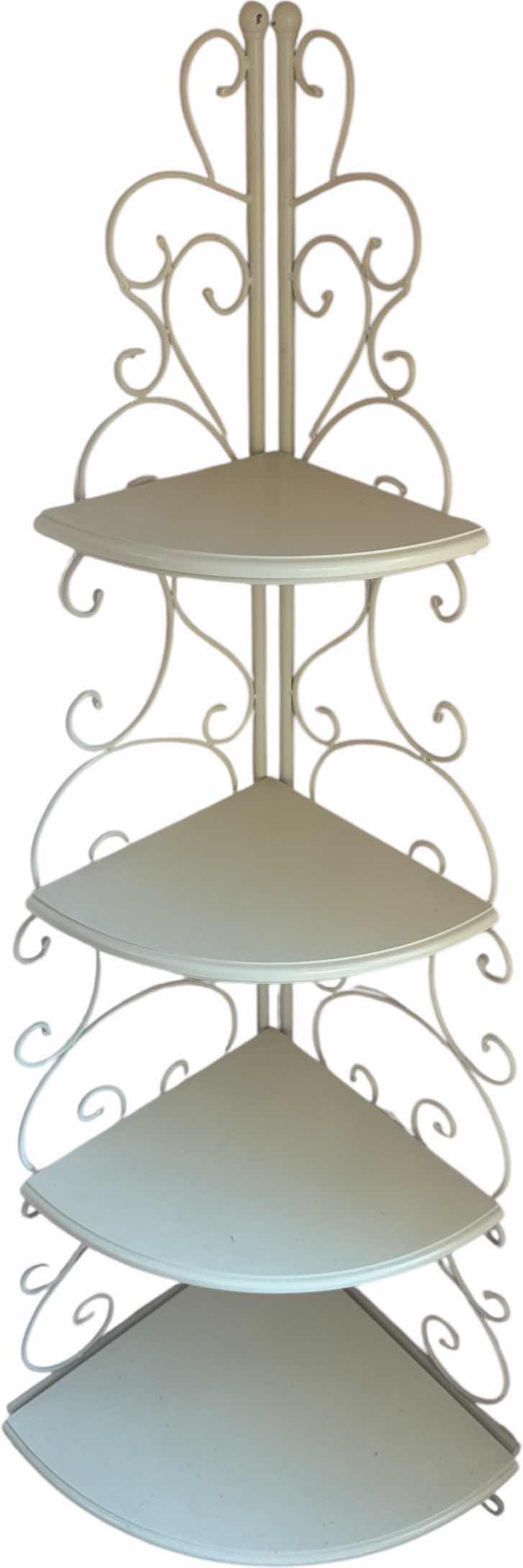 Photo 1 of WHITE CORNER 4 TIER SHELF METAL RESIN 
12” X 12” X H65”