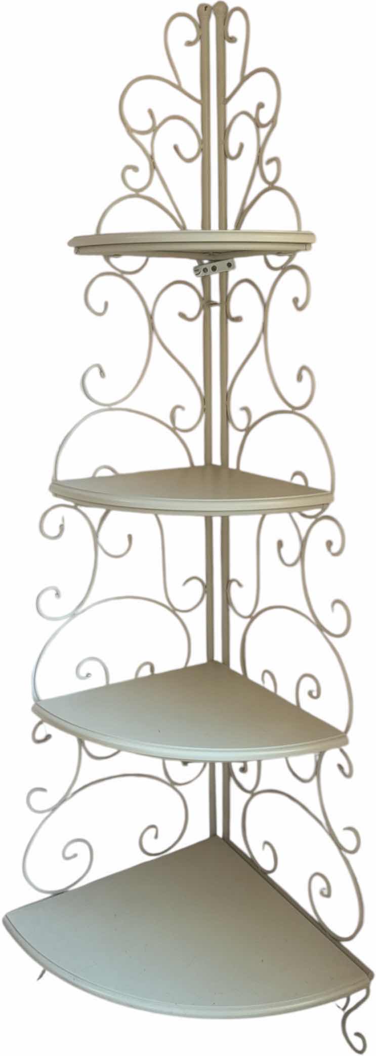 Photo 1 of WHITE CORNER 4 TIER SHELF METAL RESIN 
12” X 12” X H65”