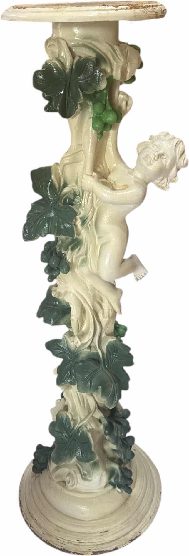 Photo 1 of RESIGN ANGEL AND LEAVE DESIGN STAND PILAR AND FAUX PLANTER
D15” X H42”