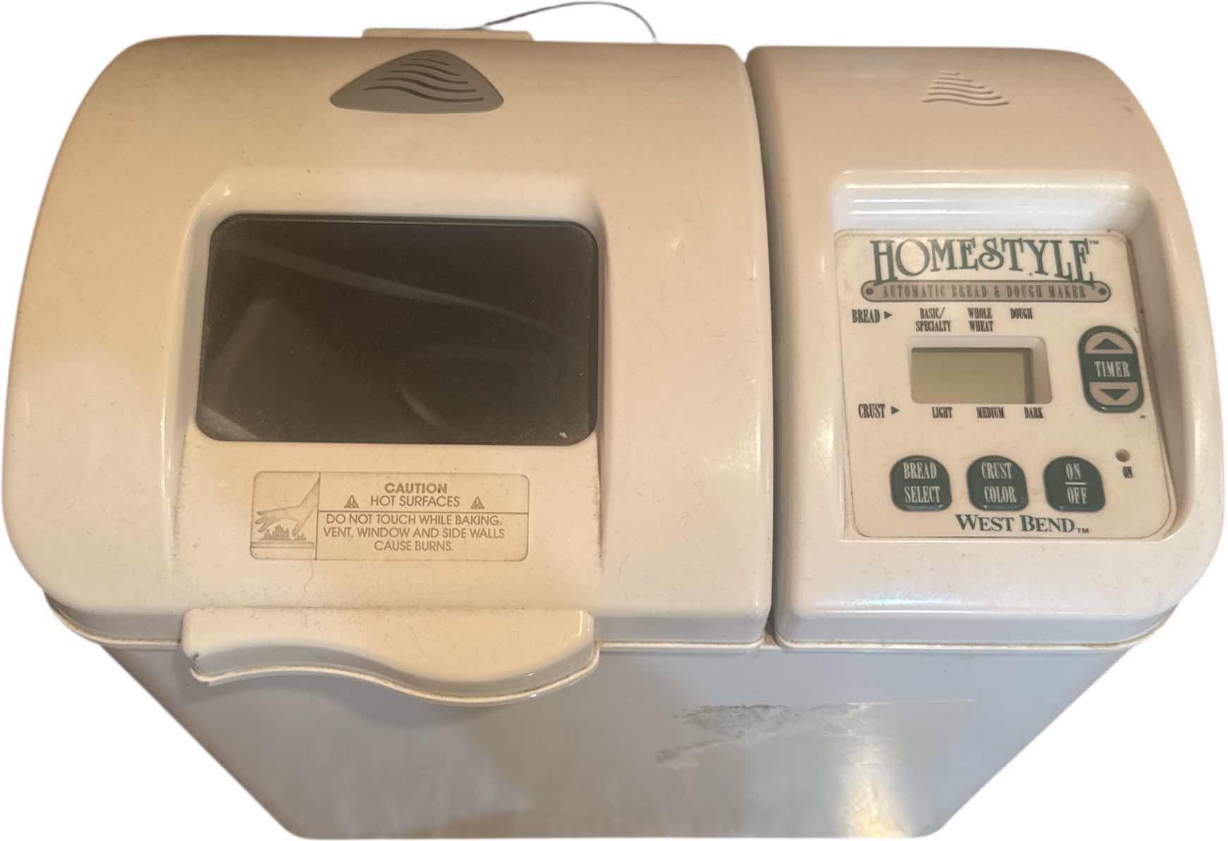 Photo 1 of VINTAGE WEST BEND HOMESTYLE AUTOMATIC BREAD AND DOUGH MAKER
17” X 9.5” X H13”