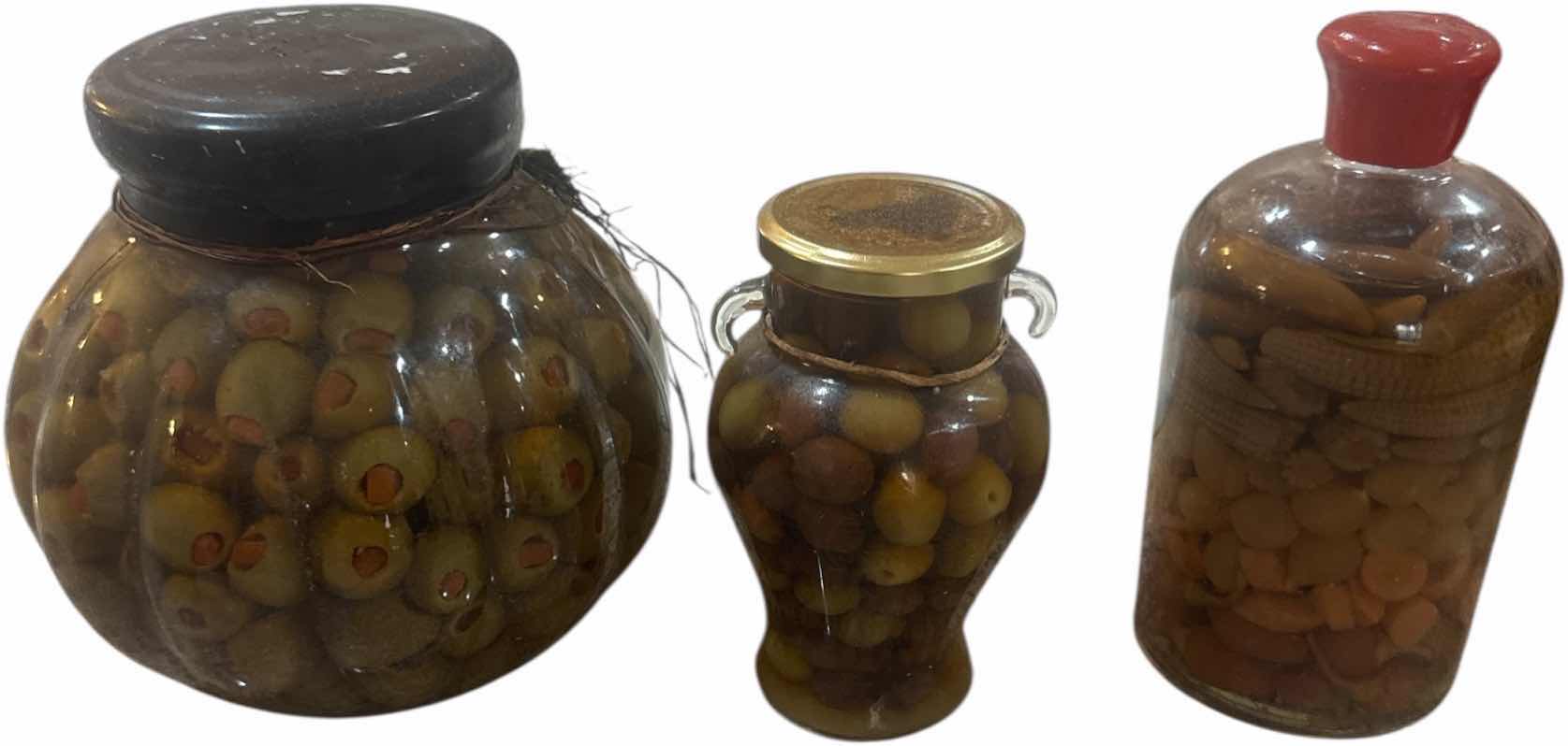Photo 1 of 7- VINTAGE DECORATIVE PICKLED JARS HOME DECOR 
H13” AND SMALLER