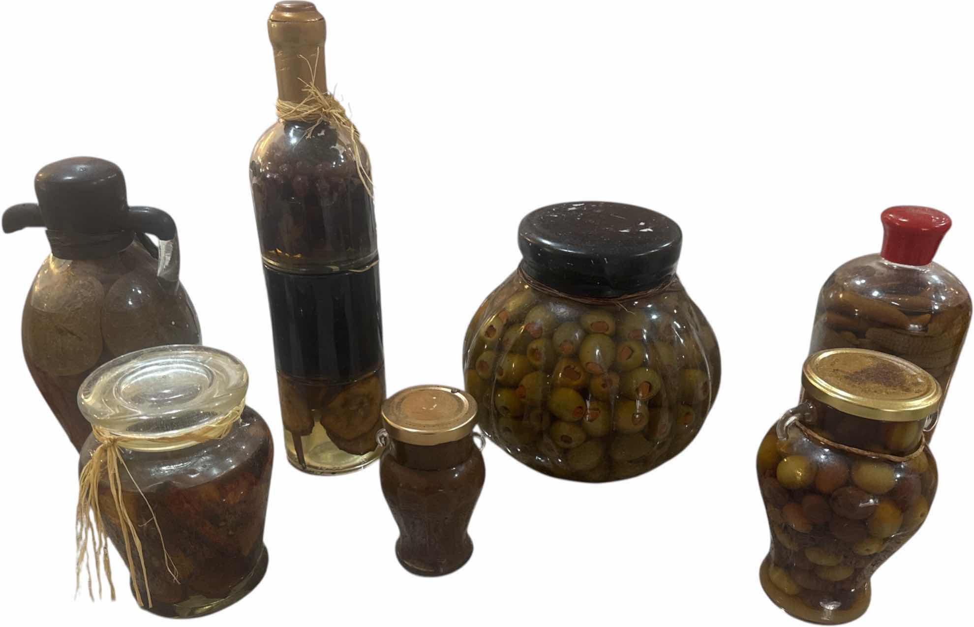 Photo 1 of 7- VINTAGE DECORATIVE PICKLED JARS HOME DECOR 
H13” AND SMALLER