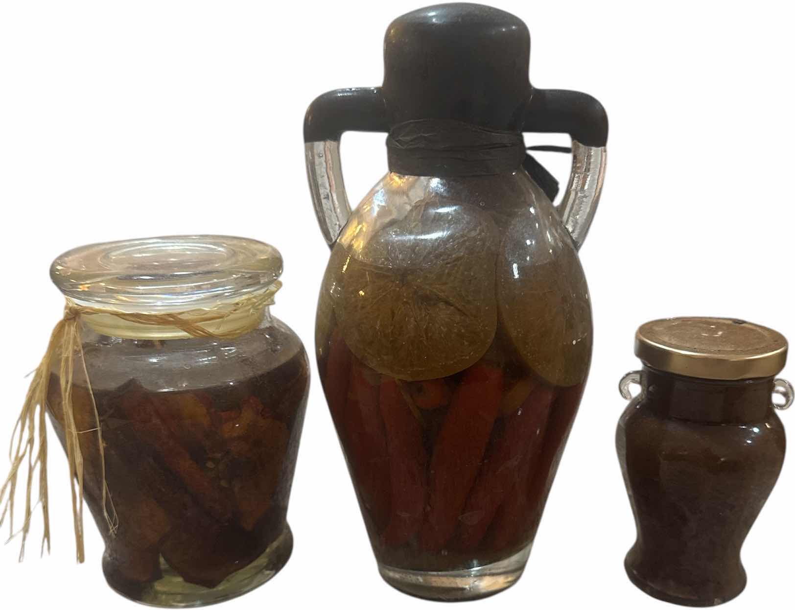 Photo 1 of 7- VINTAGE DECORATIVE PICKLED JARS HOME DECOR 
H13” AND SMALLER