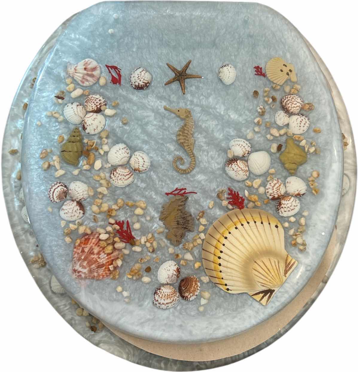 Photo 1 of NEW JEWEL SHELL RESIN OCEAN THEME TOILET SEAT