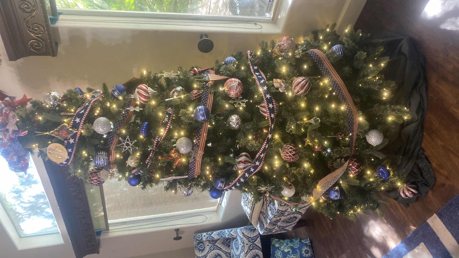 Photo 1 of PATRIOTIC HOLIDAY TREE  WITH ORNAMENTS 7’ 6”
