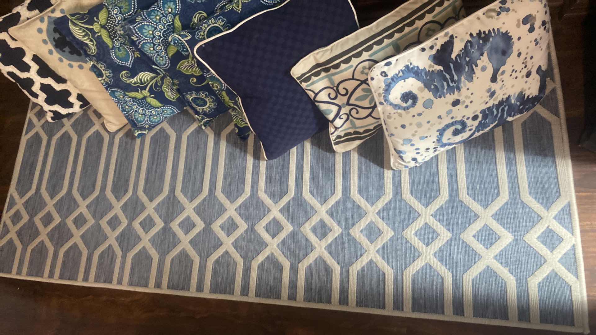 Photo 1 of 8-TOSS PILLOWS & OUTDOOR RUG 30” x 70”