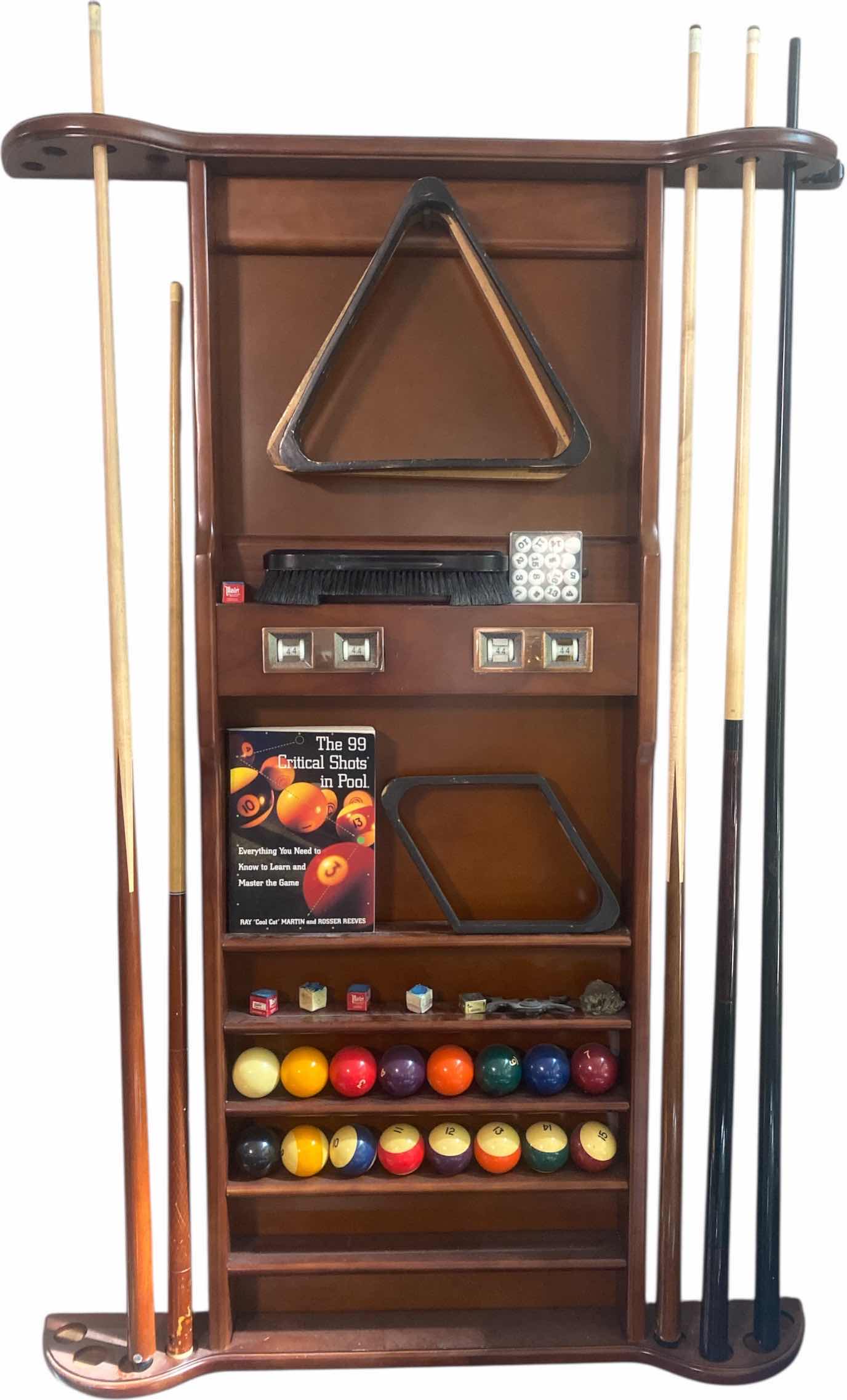 Photo 1 of POOL ACCESSORIES WALL STORAGE WITH BALLS QUESTION & MORE 36” x 5” H54”
