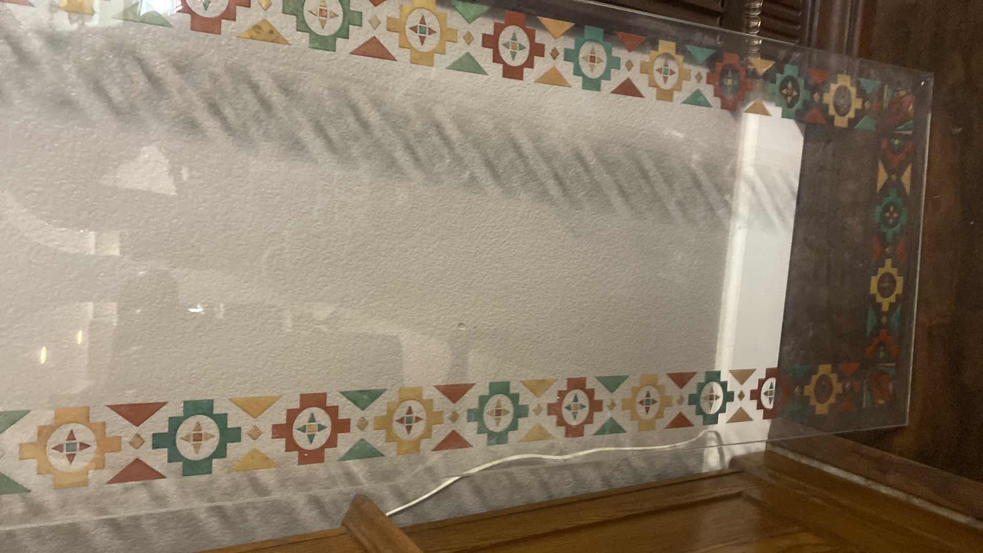 Photo 1 of CUSTOM HAND PAINTED GLASS TOP FOR FURNITURE 19 3/4” x 78 1/2”