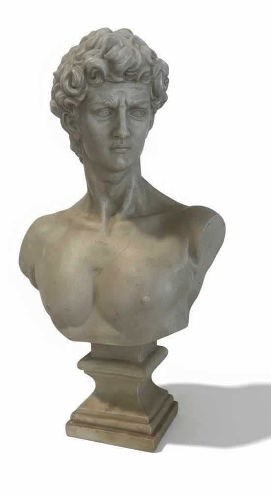 Photo 1 of RESIN BUST OF MICHELANGELO’S DAVID. H18”