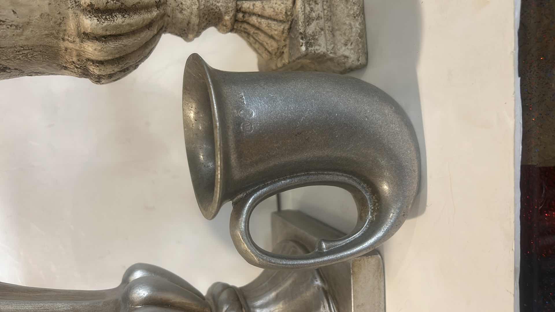 Photo 1 of 4 PC HOME DECOR - TOPIARY, POTTERY, STATUE AND PEWTER MUG (TALLEST H 30”)