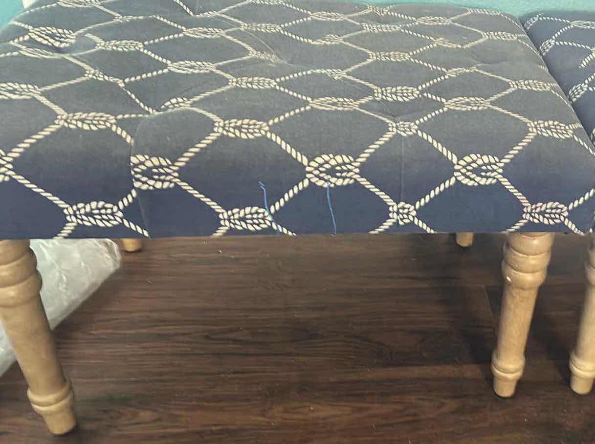 Photo 1 of 2 NAUTICAL THEME BENCHS W 6 DECORATIVE PILLOWS 52" X 18" H 17"