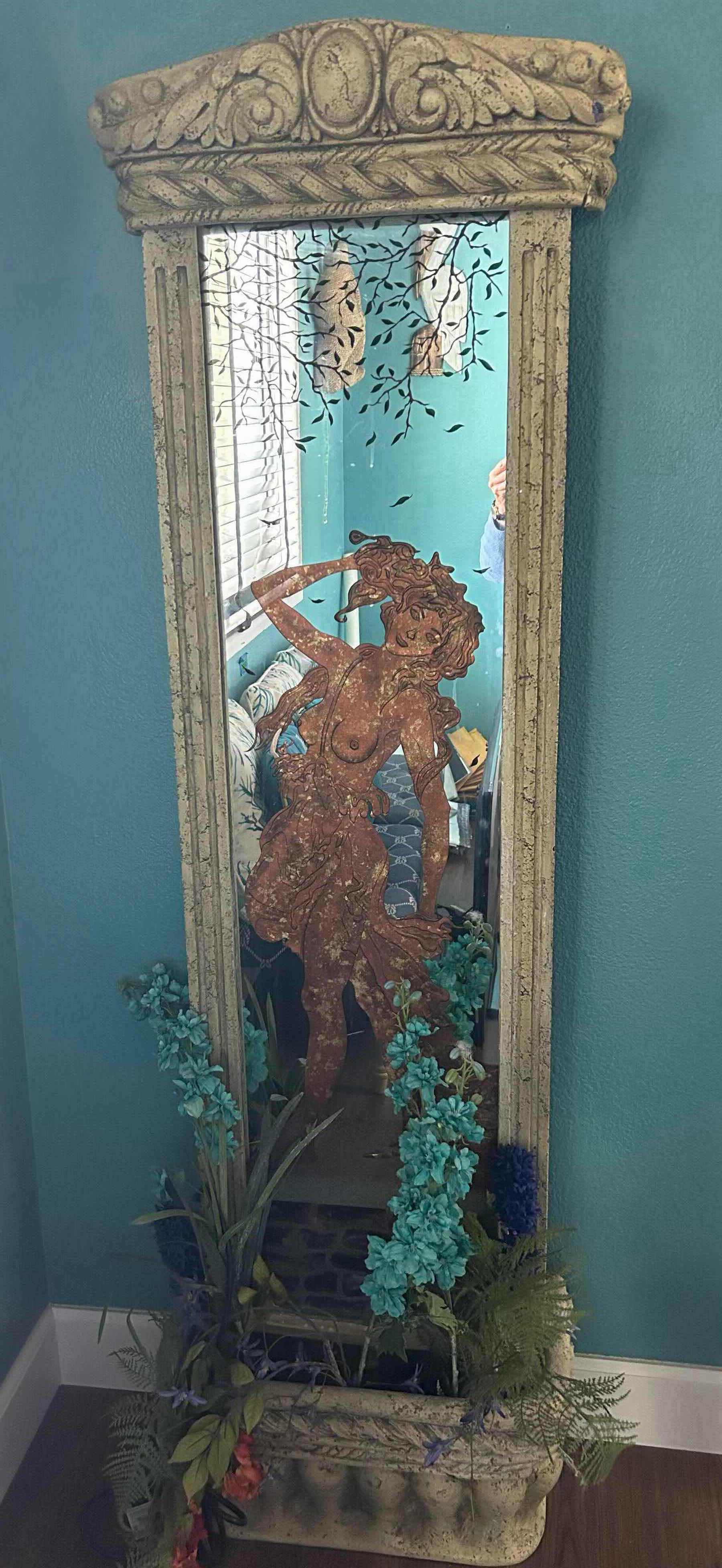 Photo 1 of RESIN DECORATIVE ORNATE MIRROR W MYSTIC FEMALE 18" X 70"