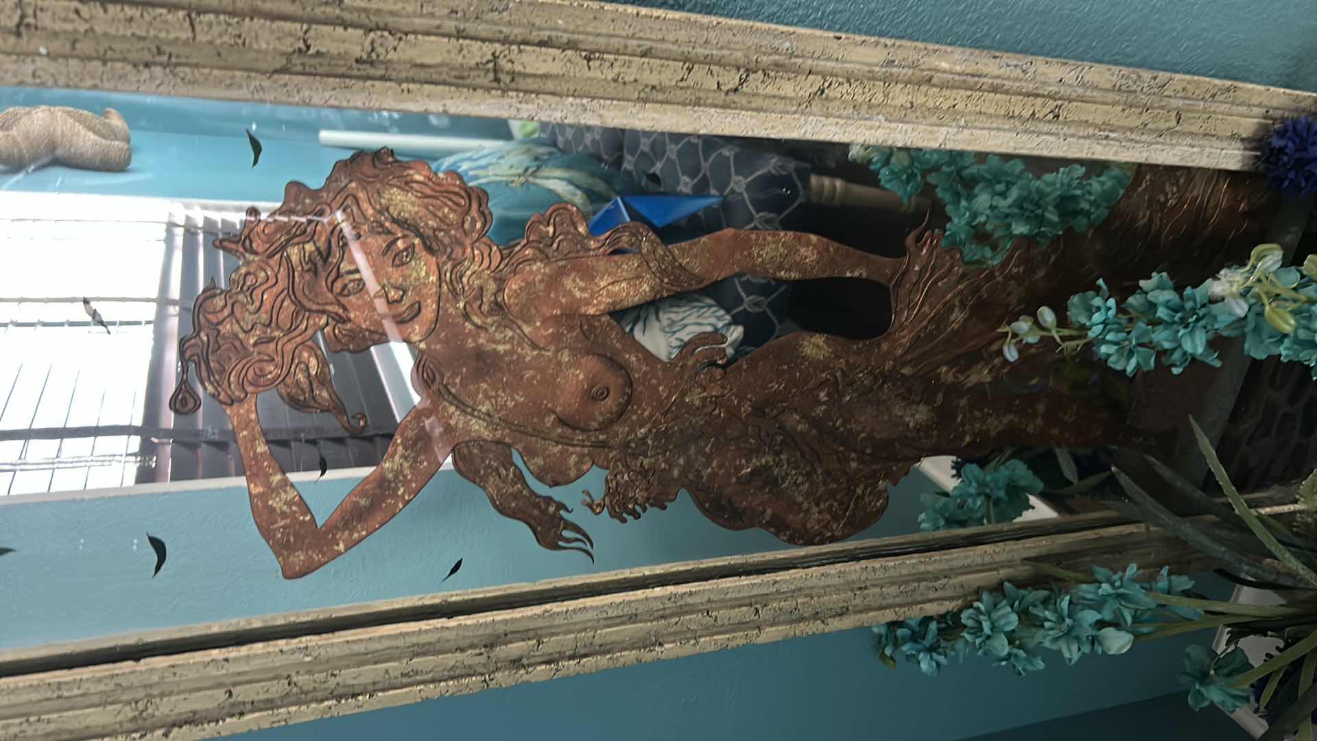 Photo 1 of RESIN DECORATIVE ORNATE MIRROR W MYSTIC FEMALE 18" X 70"