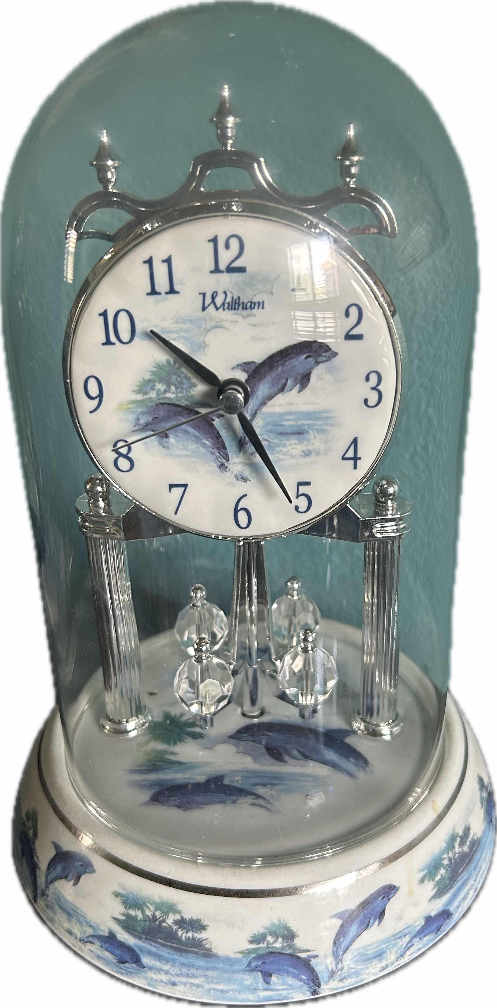 Photo 1 of WALTHAM ANNIVERSARY CLOCK W DOLPHIN THEME H 11"