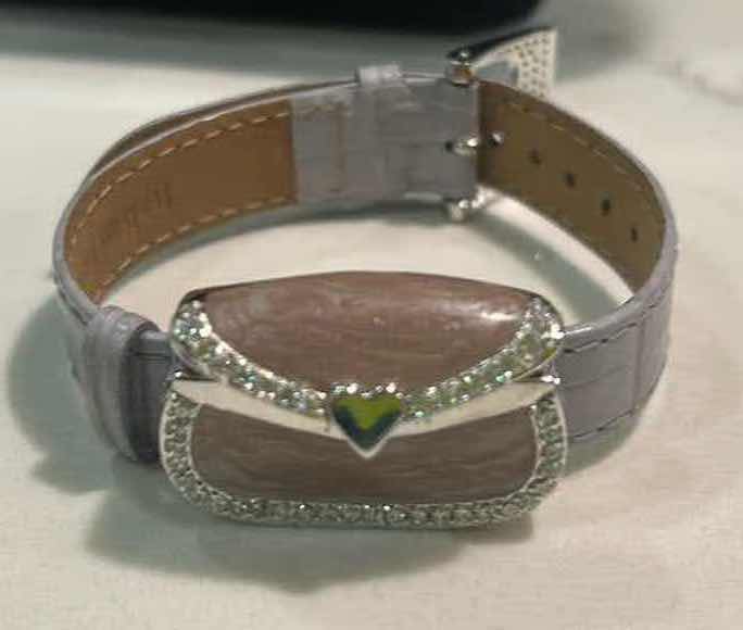 Photo 1 of LGA LAUREN G ADAMS G, LIVE LAUGH LOVE, “LOVE LETTER” STERLING ENAMEL BRACELET WITH LEATHER BAND JEWELRY