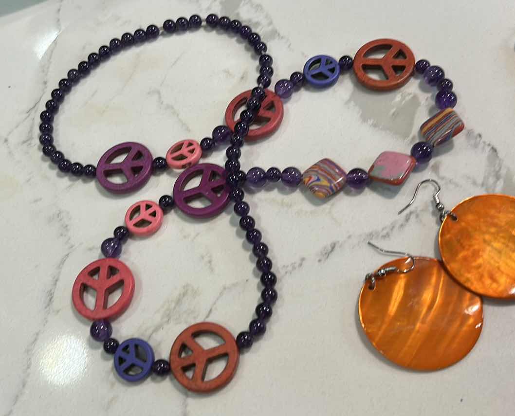 Photo 1 of 4 PIECE WOMENS JEWELRY- 3 PAIRS PIERCED EARRINGS AND 1 NECKLACE