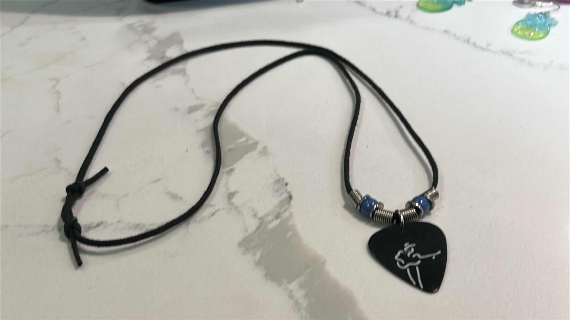 Photo 1 of 2 MENS / WOMENS JEWELRY- GUITAR PICK NECKLACE AND HARMONICA NECKLACE