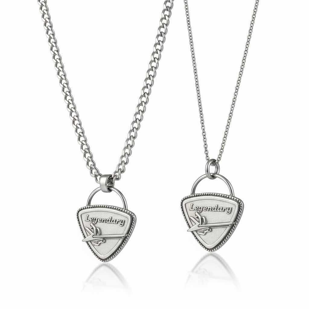 Photo 1 of 2 STERLING SILVER LEGENDARY PENDANTS WITH CHAINS ( THICK CHAIN STAMPED 925 ITALY)