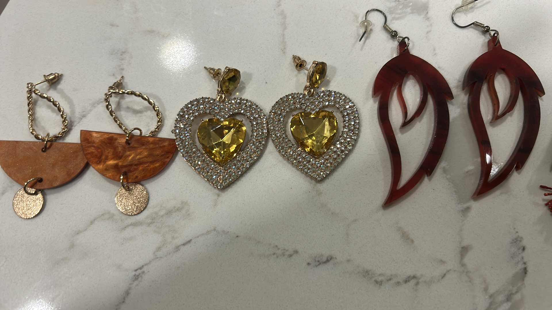 Photo 1 of JEWELRY- 4 PAIRS WOMENS PIERCED EARRINGS