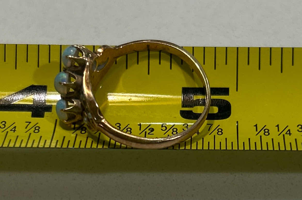 Photo 1 of ANTIQUE VICTORIAN OPAL AND SEED PEARL RING