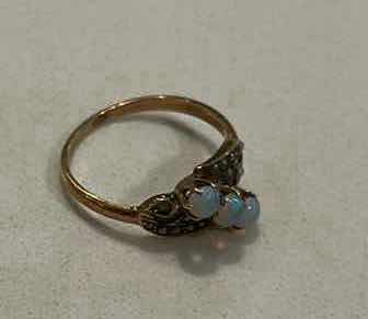 Photo 1 of ANTIQUE VICTORIAN OPAL AND SEED PEARL RING
