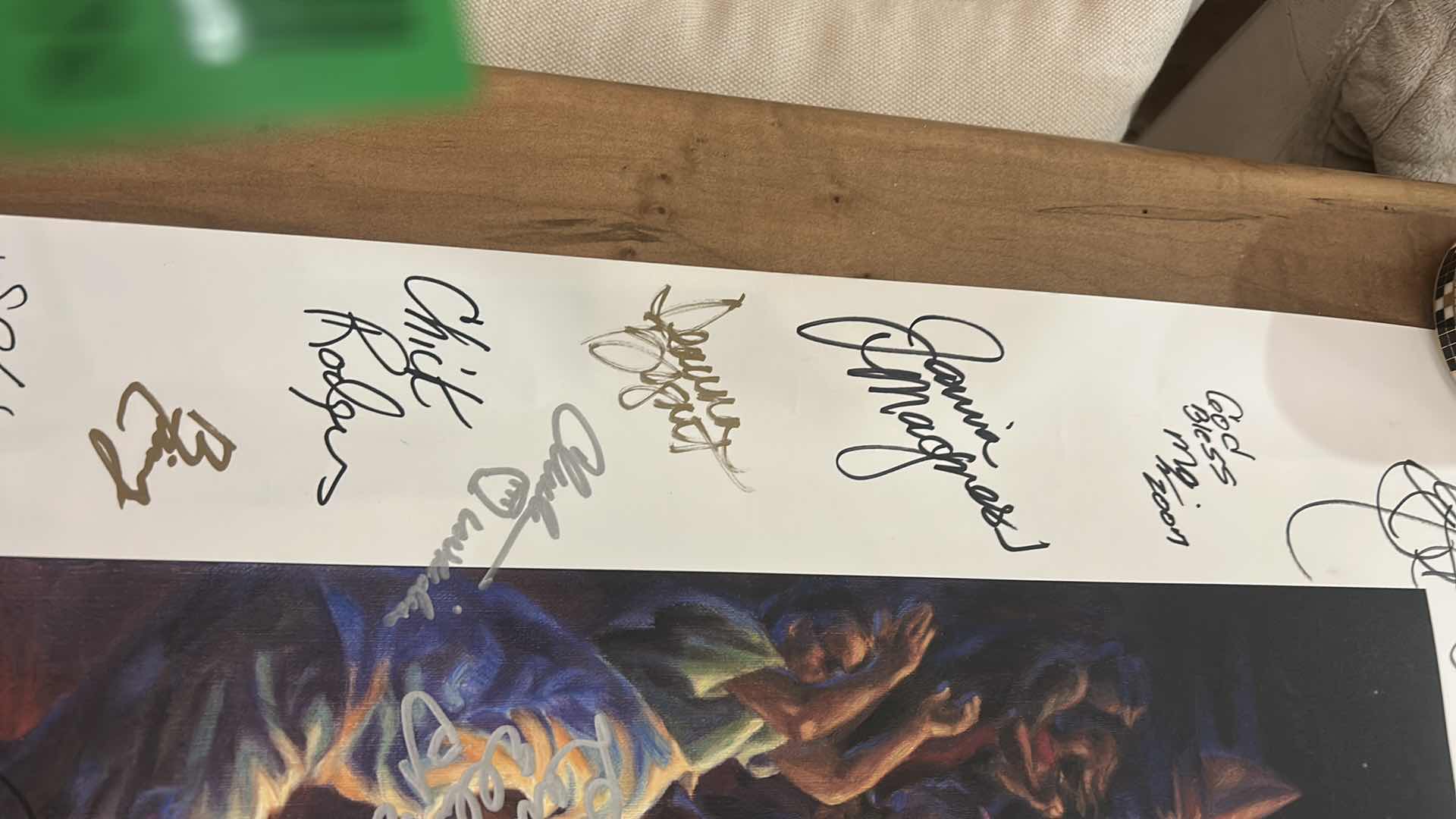 Photo 1 of AUTOGRAPHED LEGENDARY BLUES CRUISE POSTER - COMMEMORATIVE PAINTING BY DIANE RUSSELL 30” x H24 1/2”