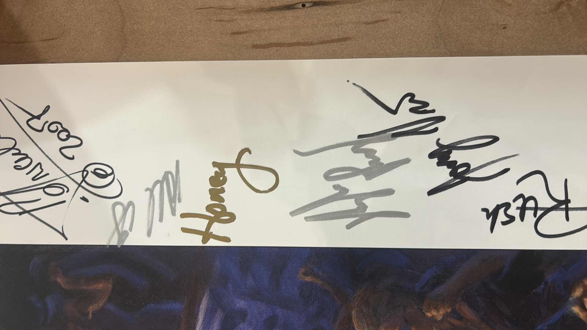 Photo 1 of AUTOGRAPHED LEGENDARY BLUES CRUISE POSTER - COMMEMORATIVE PAINTING BY DIANE RUSSELL 30” x H24 1/2”