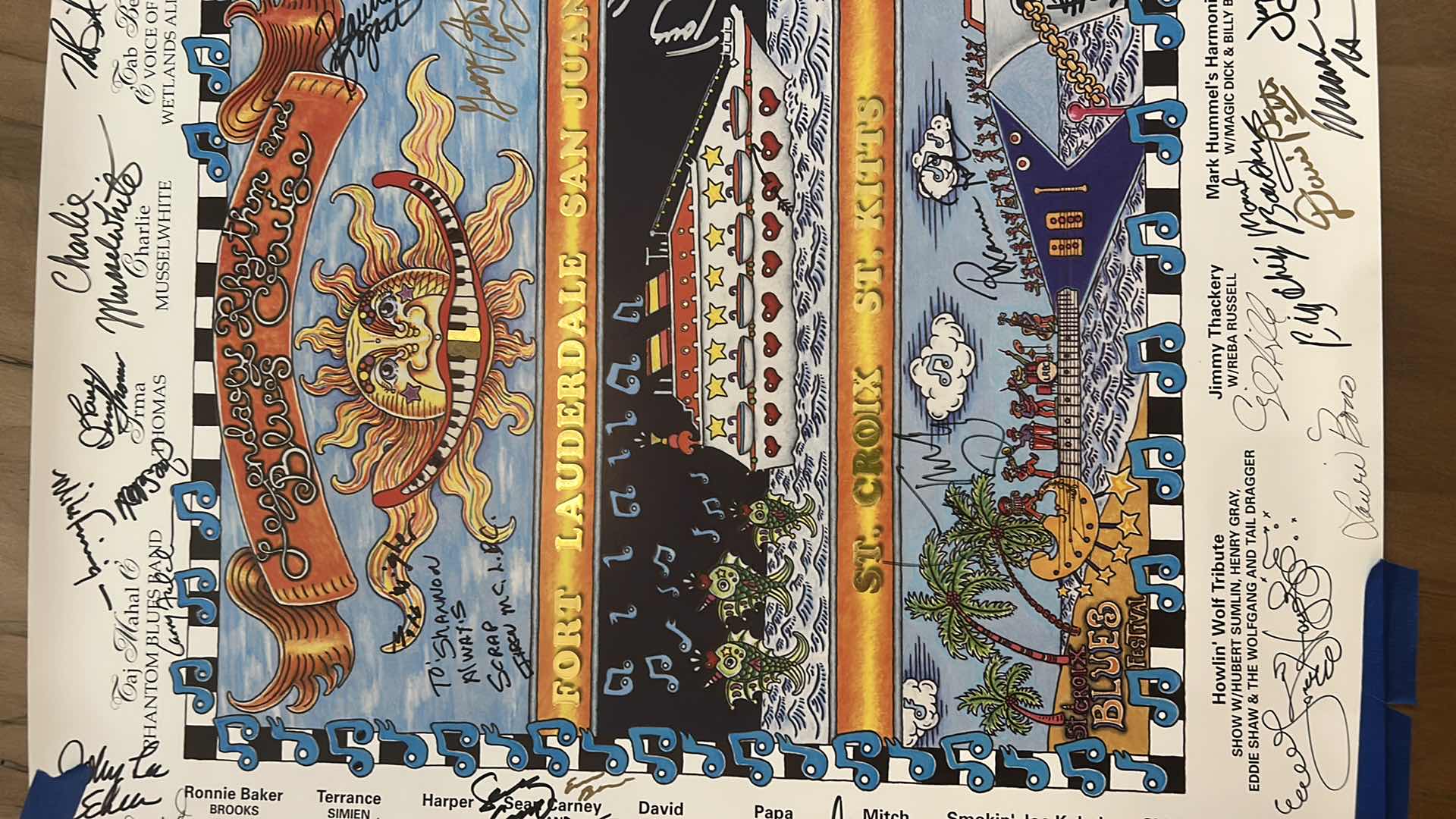 Photo 1 of AUTOGRAPHED LEGENDARY RYTHM & BLUES CRUISE POSTER 24 1/2“ x H20“