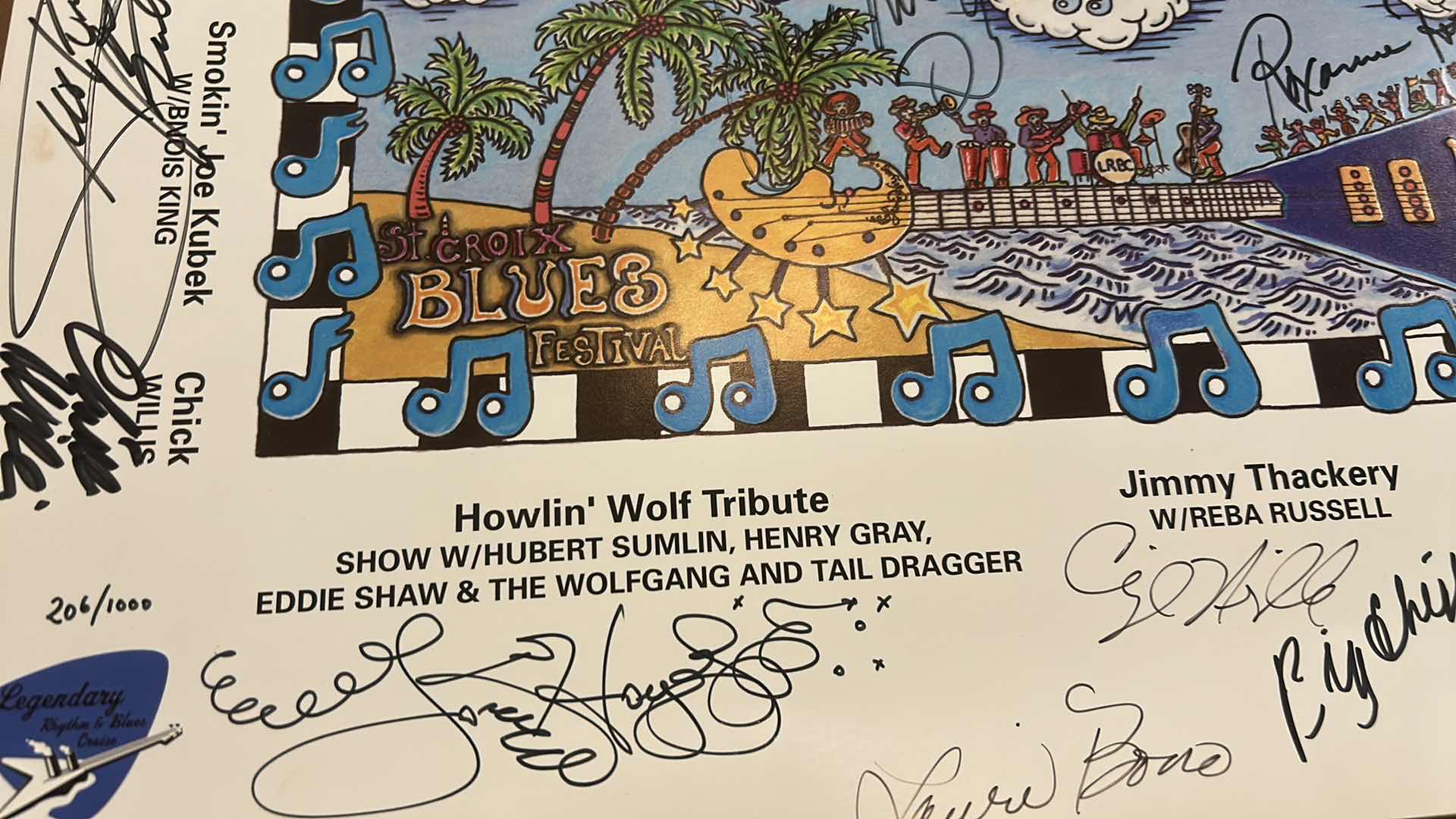 Photo 1 of AUTOGRAPHED LEGENDARY RYTHM & BLUES CRUISE POSTER 24 1/2“ x H20“