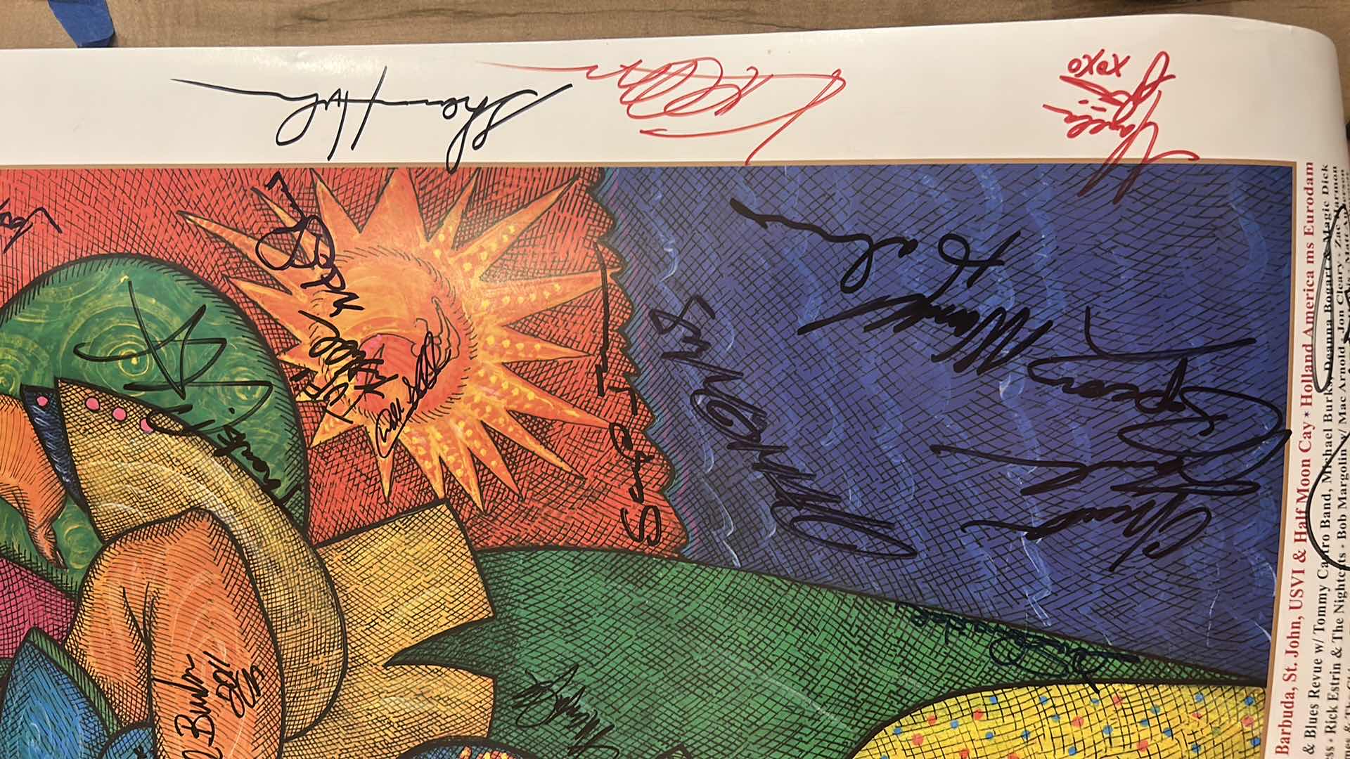 Photo 1 of AUTOGRAPHED LEGENDARY RHYTHM & BLUES CRUISE POSTER 21 1/2” x H28”