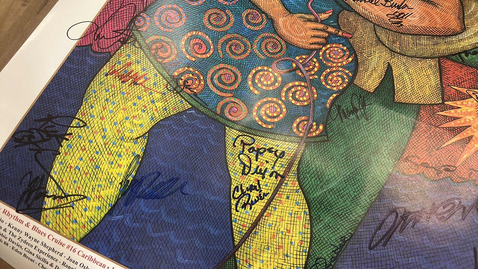 Photo 1 of AUTOGRAPHED LEGENDARY RHYTHM & BLUES CRUISE POSTER 21 1/2” x H28”