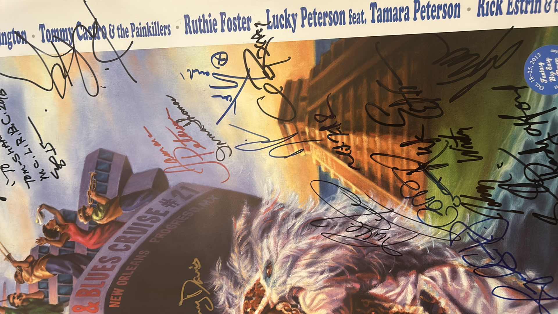 Photo 1 of AUTOGRAPHED LEGENDARY RHYTHM & BLUES CRUISE POSTER 22” x H28”