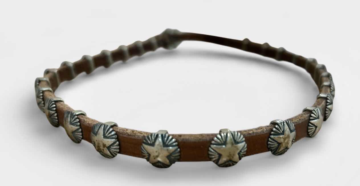 Photo 1 of MENS LEATHER & .925 STERLING SILVER COWBOY HATBAND 25.5”